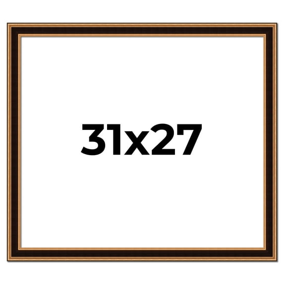 31x27 Frame Gold Brown Plein Air Vintage Solid Wood Picture Frame | 1.75 Inches Moulding Width |