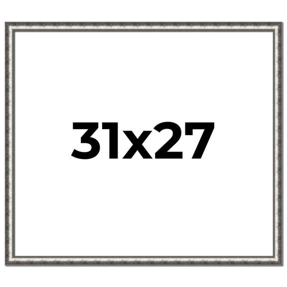 31x27 Frame Silver Real Wood Picture Frame Width 1.125 Inches | Interior Frame Depth 0.5 Inches |