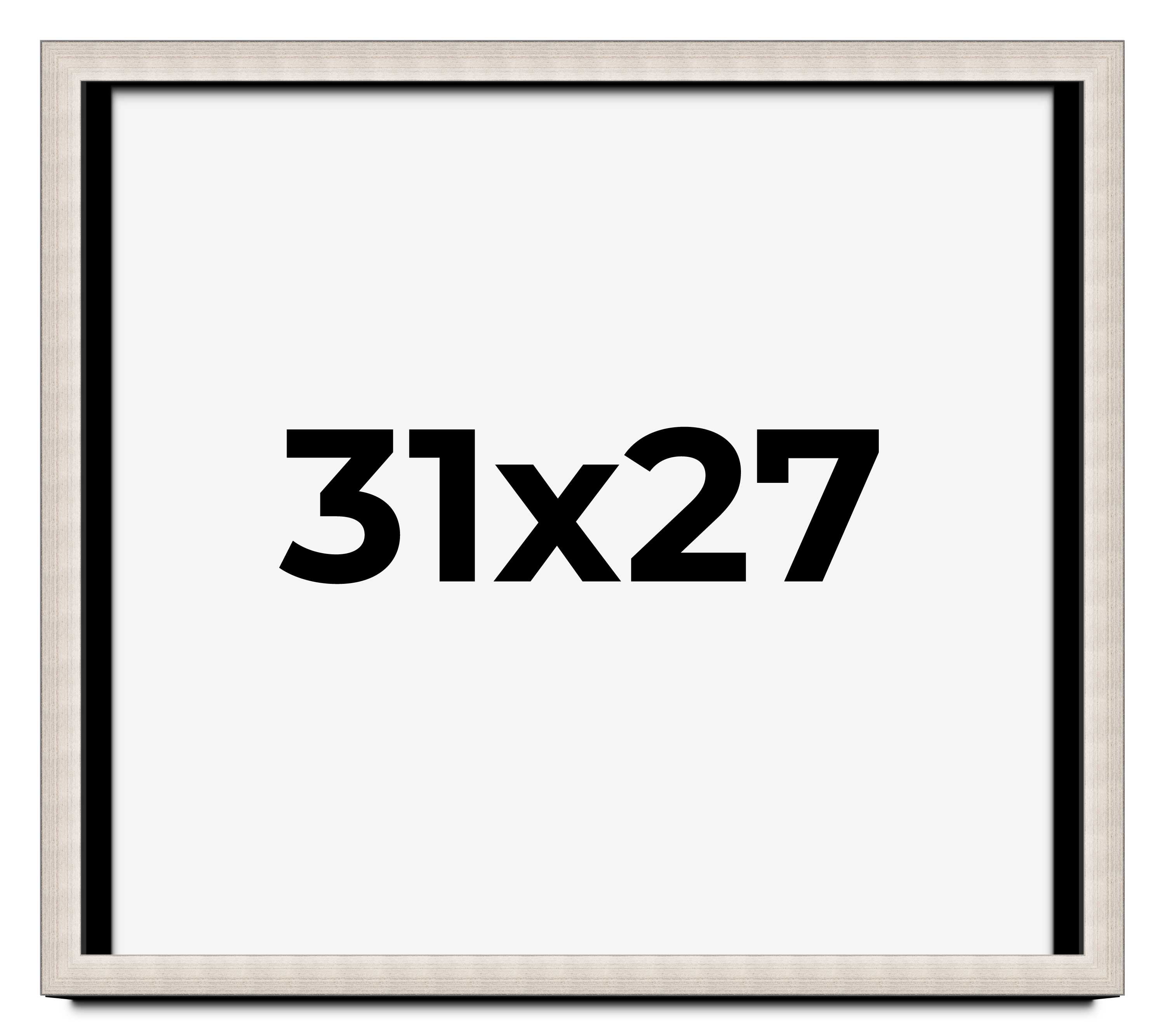 31x27 Shadow Box Brushed Silver | 1.5 Inch Deep | 1.25 Inch Moulding ...