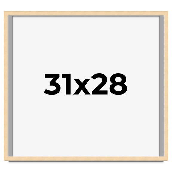 31x28 Frame Beige Real Wood Picture Frame Width 0.75 inches | Interior Frame Depth 0.5 inches |