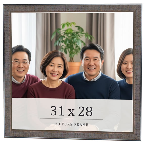 31x28 Frame Blue Kingsley Pewter Solid Wood Picture Frame Width 0.75 Inches |Interior Depth 0.5