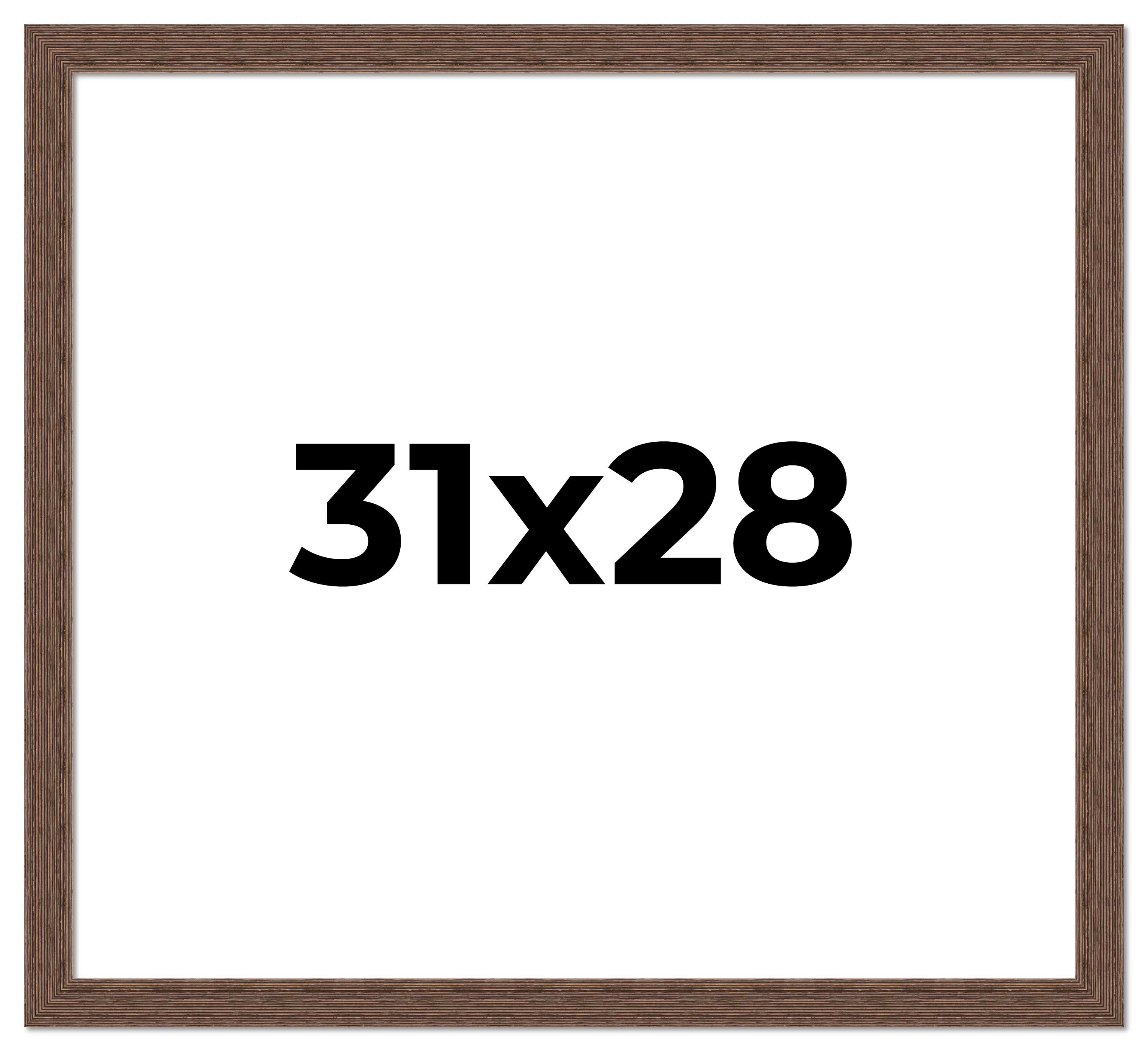 31x28 Frame Brown Farmhouse Solid Wood Picture Frame Width 1.5 Inches ...