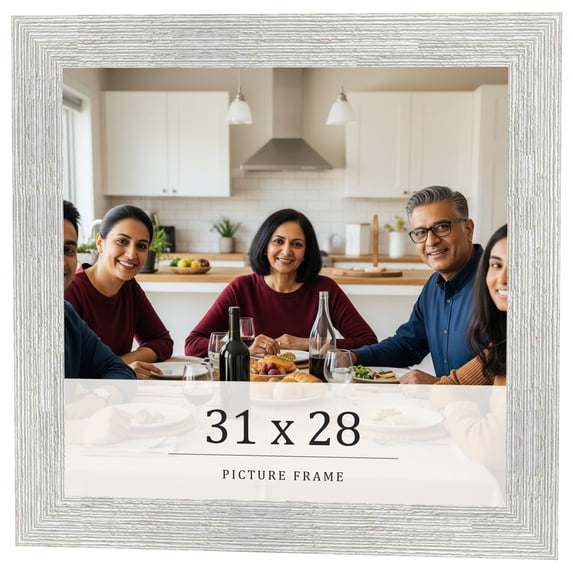31x28 Frame White Real Wood Picture Frame Width 1.5 inches | Interior Frame Depth 0.5 inches | Barn