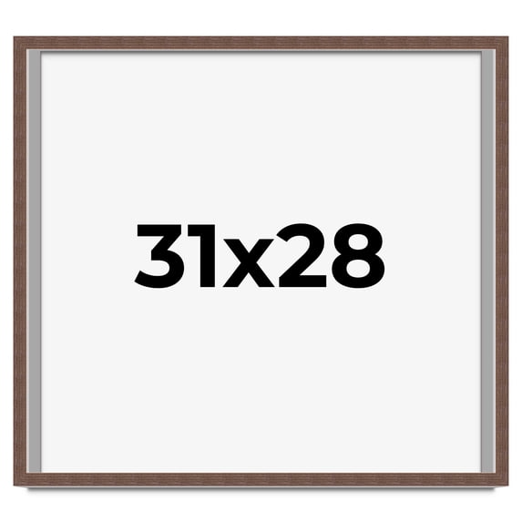 31x28 Shadow Box Frame Brown | 1.125 inches Deep Real Wood Rustic Shadowbox Display Frame | UV