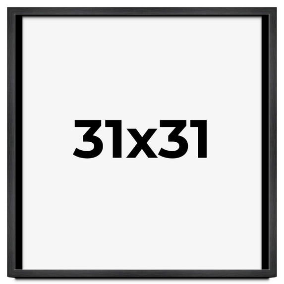 31x31 Frame Black Charcoal Grey Wood Textured Picture Frame | 0.75 Inch Moulding Width | Gunmetal