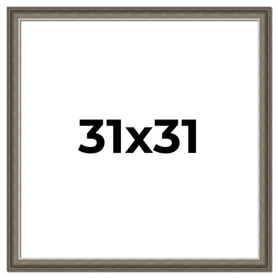 31x31 Frame Brown Solid Wood Picture Frame | 1.75 Inch Moulding Width | Austin Frame Complete with