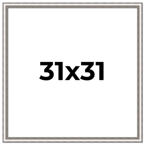 31x31 Frame Silver Real Wood Picture Frame Width 1.25 Inches | Interior Frame Depth 0.5 Inches |