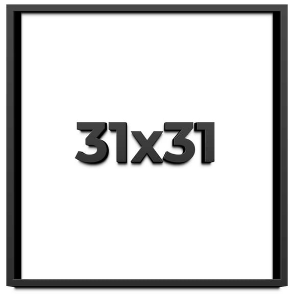 31x31 Shadow Box Frame Black | 1 inches Deep Real Wood Contemporary Shadowbox Display Frame | UV