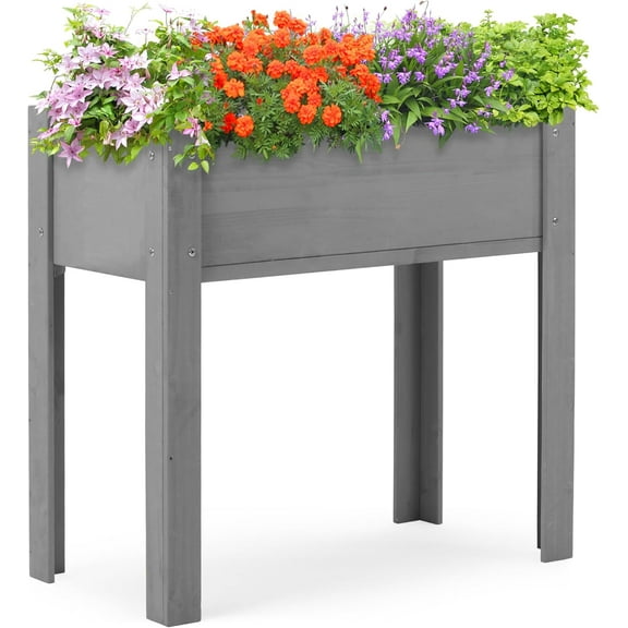 31x31x16 inch Raised Garden Bed with Legs, Elevated Wooden Planter Box for Outdoor Plants Flowers Fruits Vegetable Herb Growingg