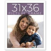 31x36 Frame White Real Wood Picture Frame Width 0.75 inches | Interior Frame Depth 0.5 inches |