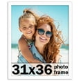 thumbnail image 1 of 31x36 Frame White Solid Wood Picture Frame Includes UV Acrylic Shatter Guard Front, Acid Free Foam, 1 of 8