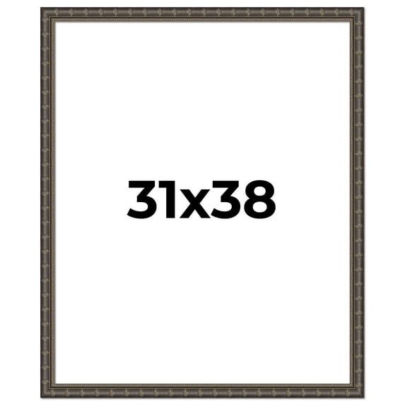 31x38 Frame Black Bamboo Solid Wood Picture Frame Width 1.5 Inches | Interior Frame Depth 0.5