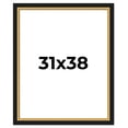 thumbnail image 1 of 31x38 Frame Gold Real Wood Picture Frame Width 2.25 Inches | Interior Frame Depth 0.5 Inches |, 1 of 8