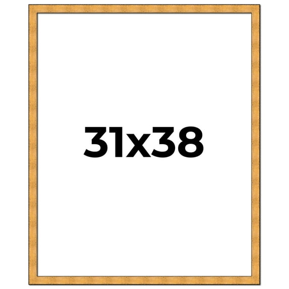 31x38 Frame Gold Rustic Solid Wood Picture Frame | 1.25 Inch Wide Moulding | Rustique Gold