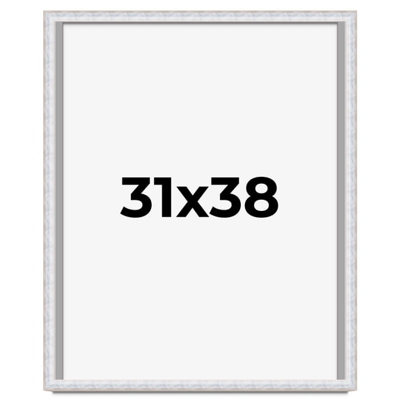 31x38 Shadow Box Frame Silver | 1.625 Inches Deep Real Wood Contemporary Shadowbox Display Frame |