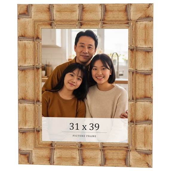 31x39 Frame Beige Real Wood Picture Frame Width 3 inches | Interior Frame Depth 0.5 inches |