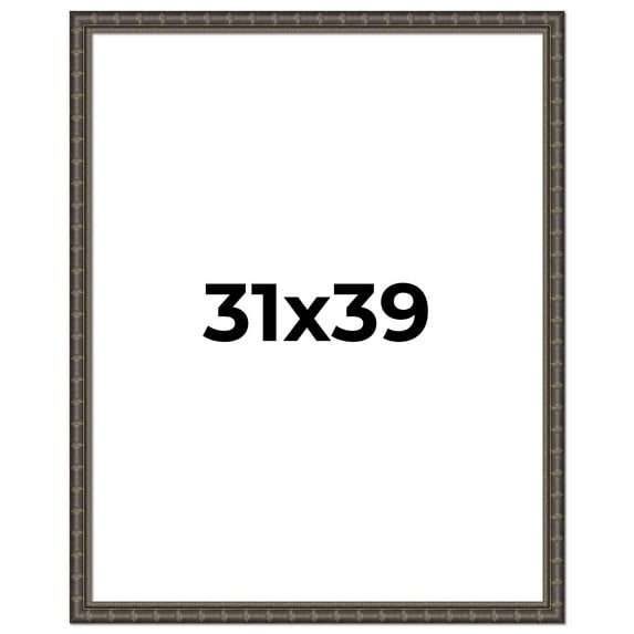 31x39 Frame Black Bamboo Solid Wood Picture Frame Width 1.5 Inches | Interior Frame Depth 0.5