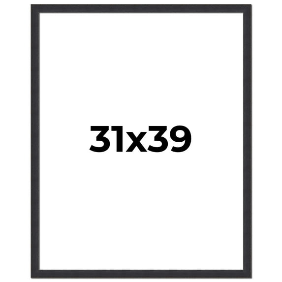31x39 Frame Black Real Wood Picture Frame Width 1.25 Inches | Interior Frame Depth 0.5 Inches |