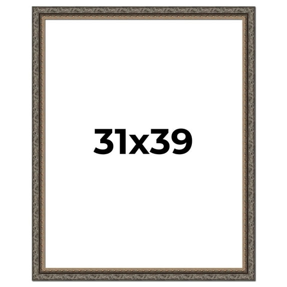 31x39 Frame Black Real Wood Picture Frame Width 2 inches | Interior Frame Depth 0.5 inches | Fitz