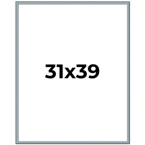 31x39 Frame Blue Scuffed Farm Board Solid Wood Picture Frame Width 0.75 Inches | Interior Depth 0.5