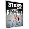 thumbnail image 1 of 31x39 Frame Silver Stainless Steel Solid Wood Picture Frame | 0.75 Inch Moulding Width | Includes, 1 of 8