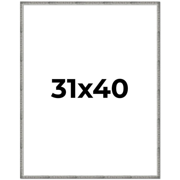 31x40 Frame Silver Picture Frame - Complete Modern Photo Frame Includes UV Acrylic Shatter Guard