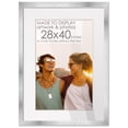 thumbnail image 1 of 31x43 Silver Picture Frame with 27.5x39.5 White Mat Opening for 28x40 Image, 0.75 Inch Border, UV, 1 of 7