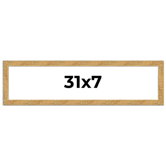 31x7 Frame Beige Real Wood Picture Frame Width 1.25 inches | Interior Frame Depth 0.5 inches |