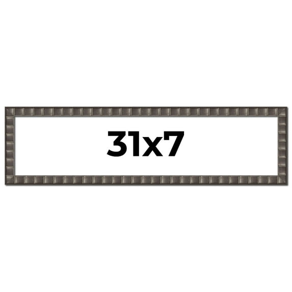 31x7 Frame Black Brown Chestnut Mosaic Solid Wood Picture Frame | 1.125 Inch Moulding Width |