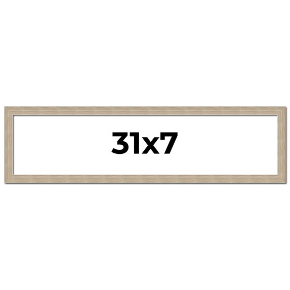 31x7 Frame Grey Solid Wood Picture Frame Width 1 Inches | Interior Frame Depth 0.5 Inches |