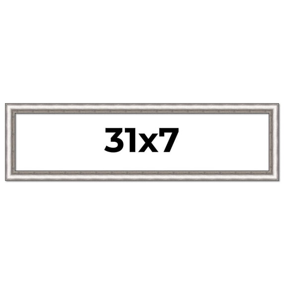 31x7 Frame Silver Real Wood Picture Frame Width 1.25 Inches | Interior Frame Depth 0.5 Inches |