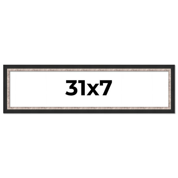 31x7 Frame Silver Real Wood Picture Frame Width 1.25 Inches | Interior Frame Depth 0.75 Inches |