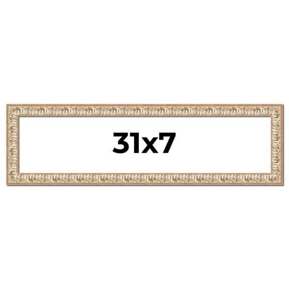 31x7 Frame White Real Wood Picture Frame Width 1.5 inches | Interior Frame Depth 0.5 inches |