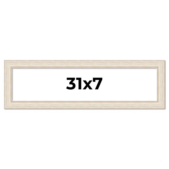 31x7 Frame White Real Wood Picture Frame Width 1.75 inches | Interior Frame Depth 0.5 inches |
