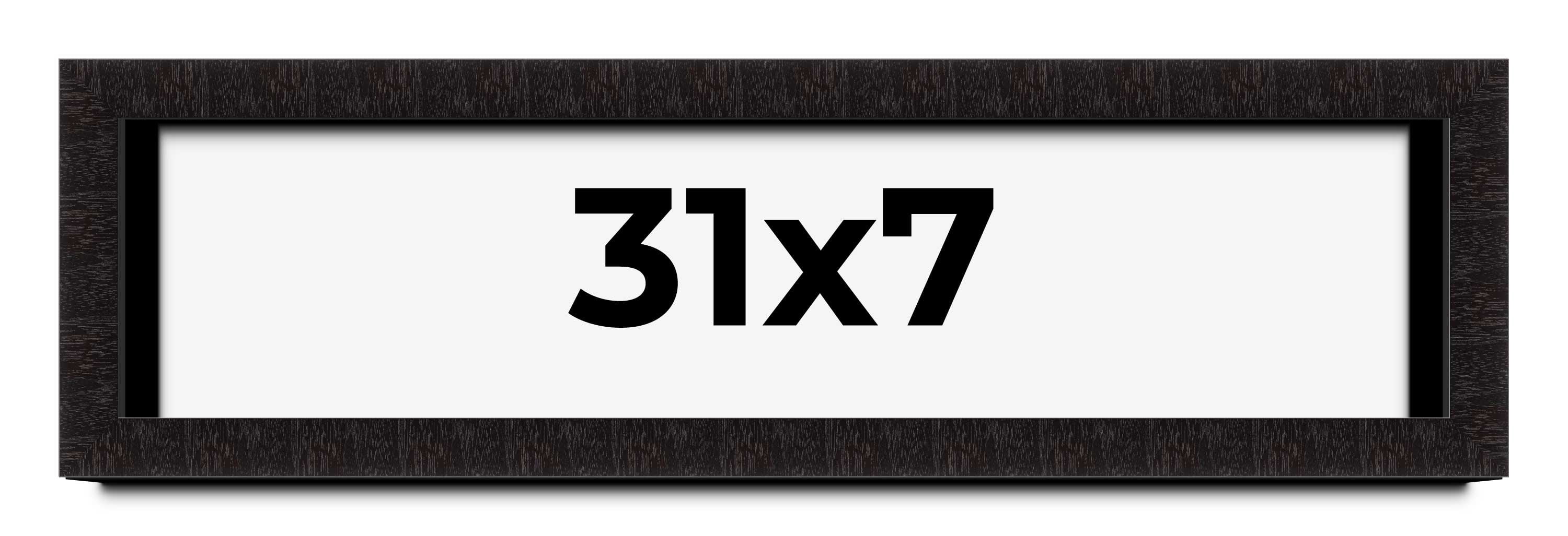 31x7 Shadow Box Black Solid Wood Display Picture Frame | 1 Inch Rabbet ...