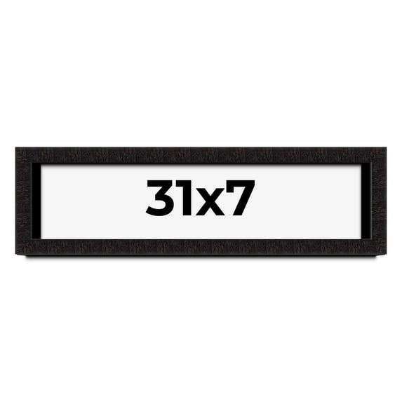 31x7 Shadow Box Black Solid Wood Display Picture Frame | 1 Inch Rabbet Depth | | 1.375 Inch