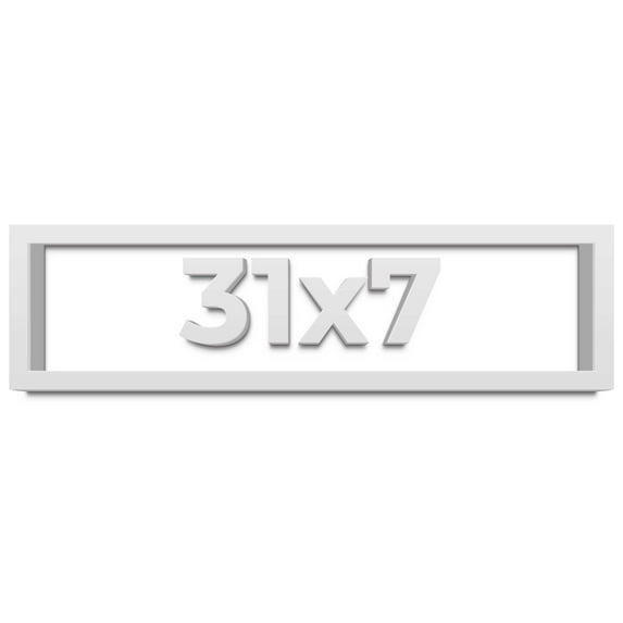 31x7 Shadow Box High Gloss White Display Frame | 1.625 Inches Deep | 1 Inch Moulding Width | Solid