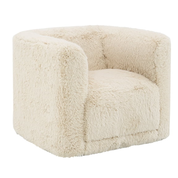 32.08 In. Width Beige Chair With Swivel - Relax And Unwind 360-degree Firm Seat Cushions