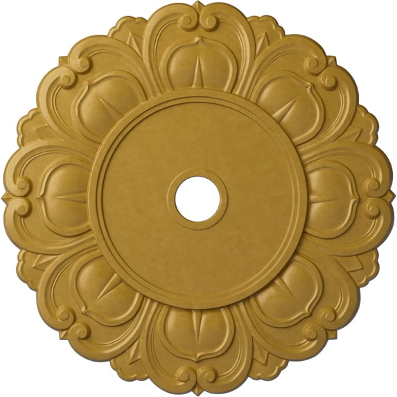 32 1/4"OD x 3 5/8"ID x 1 1/8"P Angel Ceiling Medallion (Fits Canopies up to 15 3/4"), Hand-Painted Iridescent Gold