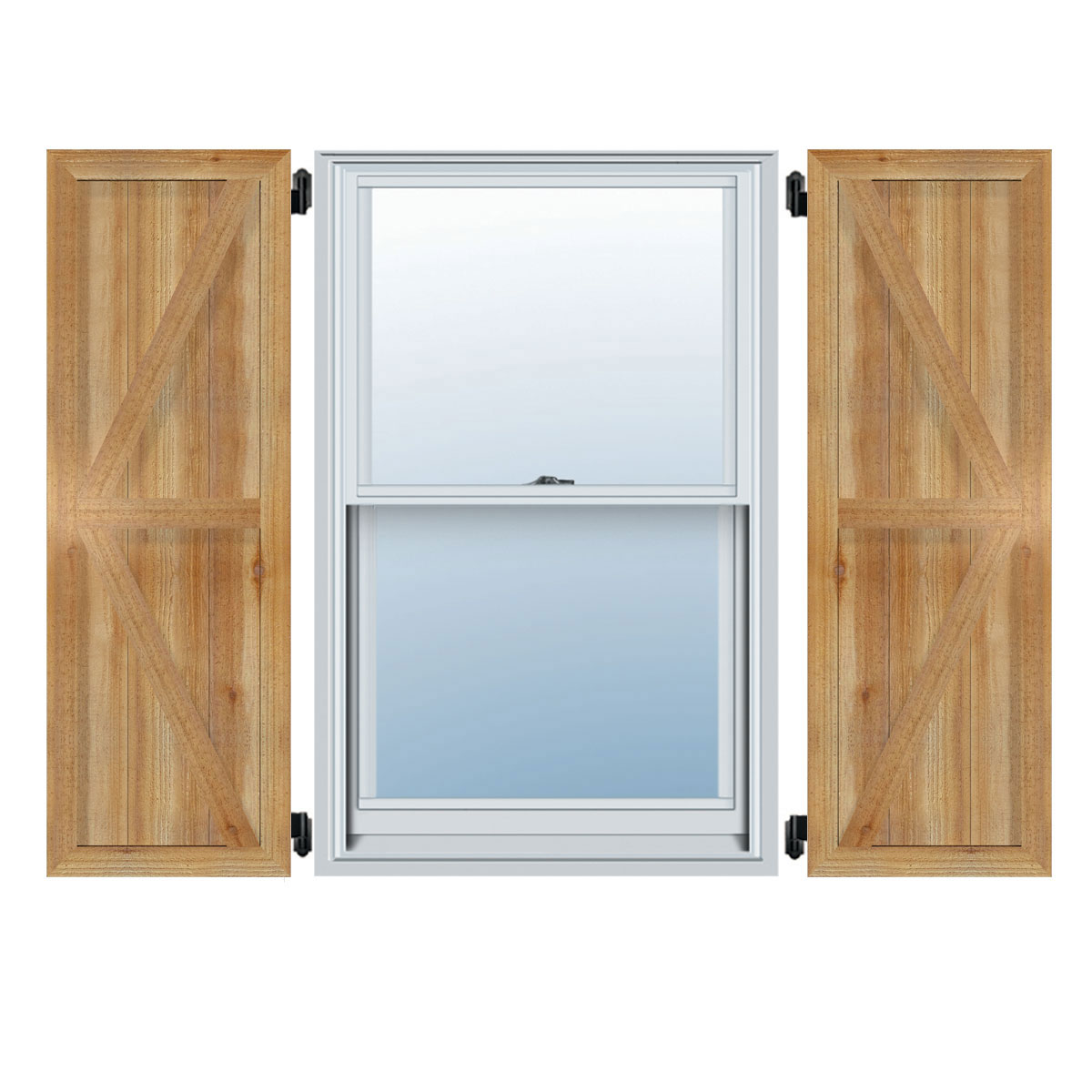32 1/4"W X 65"H Timbercraft Six 5 3/8" Boards Framed Board-N-Batten Shutters W/Z-Bar, Rough Sawn Western Red Cedar (Per Pair)