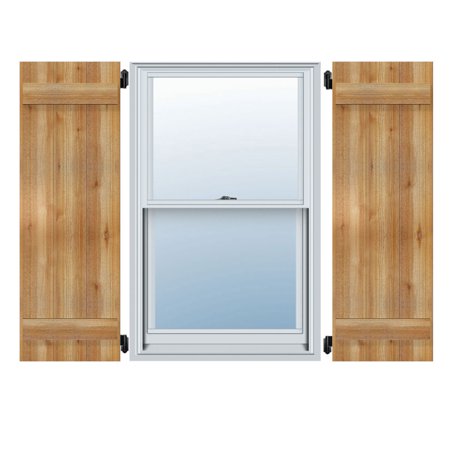 32 1/4"W x 29"H Timbercraft Six 5 3/8" Boards Joined Board-n-Batten Shutters, Rough Sawn Western Red Cedar