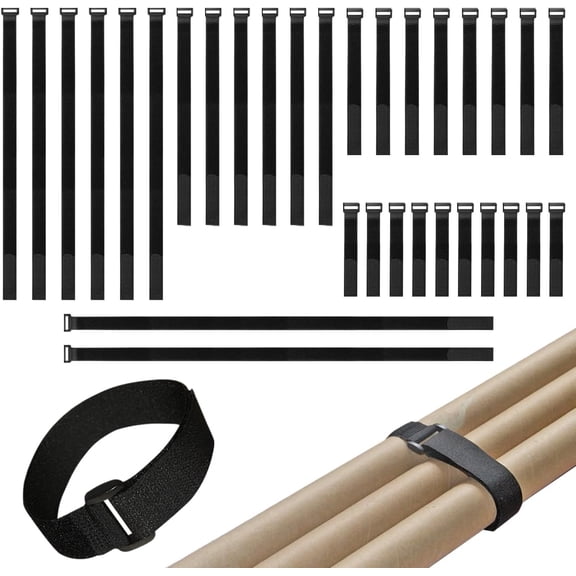 32 1-inch wide hook loop cable ties, 8