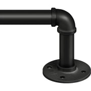 32" to 120"Curtain Rods for Windows, 1 inch Industrial Curtain Rod, Adjustable Wrap Around Black Curtain Rods, Black Industrial Indoor/Outdoor Curtain Rod