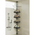 thumbnail image 1 of 32-122inch Corner Shower Caddy Tension Pole Black, Rustproof Drill-Free Shower Shelves for Bathroom Bathtub Washbasin, Adjustable Shower Organizer with 4 Tier Patent Stable Shelves & Towel Bars, 1 of 7