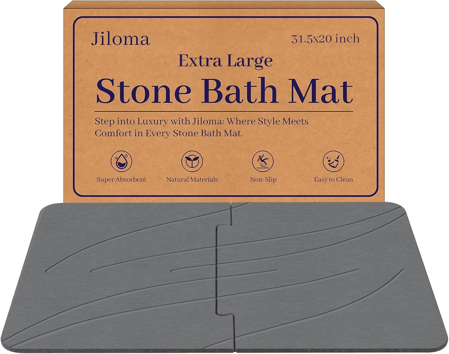 32 * 20 Stone Bath Mat Extra Large Diatomaceous Earth Shower Mat Non ...