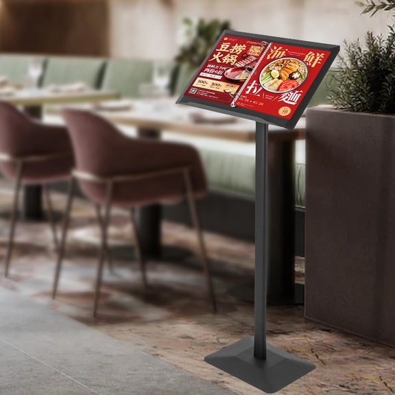 32*28*115cm Menu Stand Catalogue Browser Floor Stand Lectern Stand Brochure Menu Holder Rack for Restaurants, Coffee Shops, Flower Shops