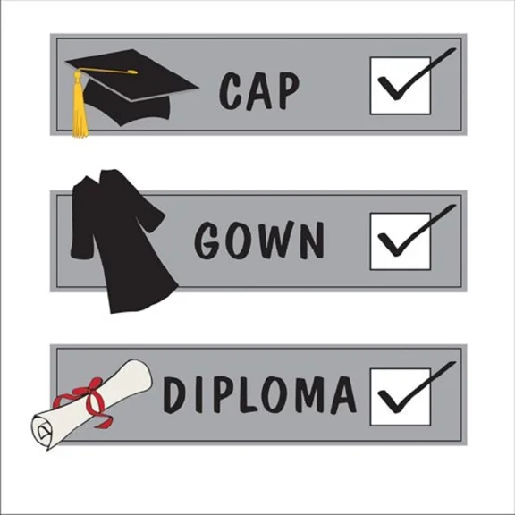 32 (2Pk Of 16) Tassel Talk Graduation Beverage Napkins - Check List (10"X 10")