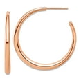 thumbnail image 1 of 14k Rose Gold Polished Hoop Post Earrings 32.1x32.2mm Wide 2.75mm Thick Hoop Earring for Women, 1 of 2