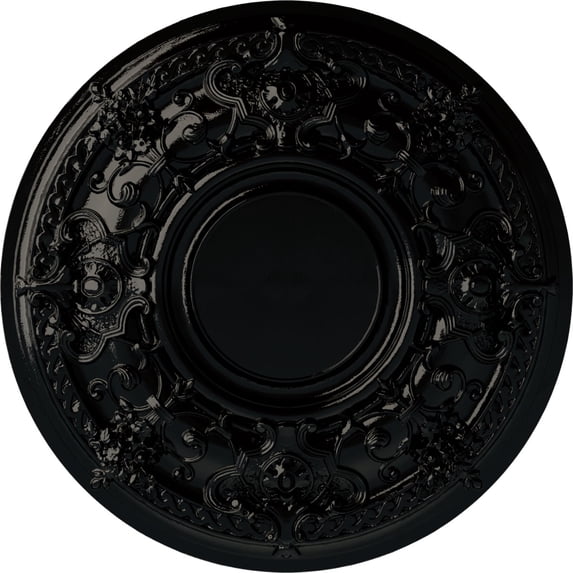 32 3/4"OD x 2 1/2"P Jackson Ceiling Medallion (Fits Canopies up to 13 1/2"), Hand-Painted Black Pearl