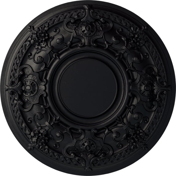 32 3/4"OD x 2 1/2"P Jackson Ceiling Medallion (Fits Canopies up to 13 1/2"), Hand-Painted Steel Gray